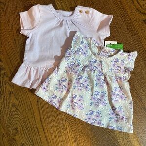 Baby girl top bundle  - Purple and White Floral